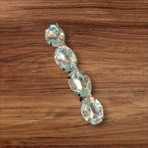 Vintage Sekine Faceted rhinestone Barrett  hairclip 3"